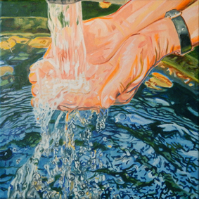 fountain, hands, moments, time, Hans-Gerhard, Meyer