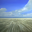 Verwehender Strand, Öl auf Lw, 1x1m