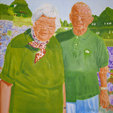 Frau und Herr Wienecke, Öl auf Lw, 60x60 cm