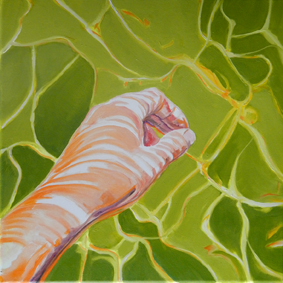 left, hand, green, yellow, orange, contrast