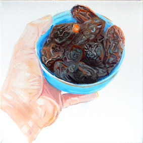 date, left, hand, brown, orange, blue, contrast