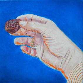 date, orange, blue, hand