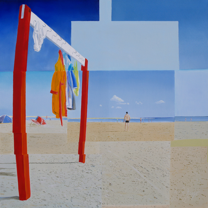 Beach, Bathrobe, sky, blue, man, tent, clothes horse