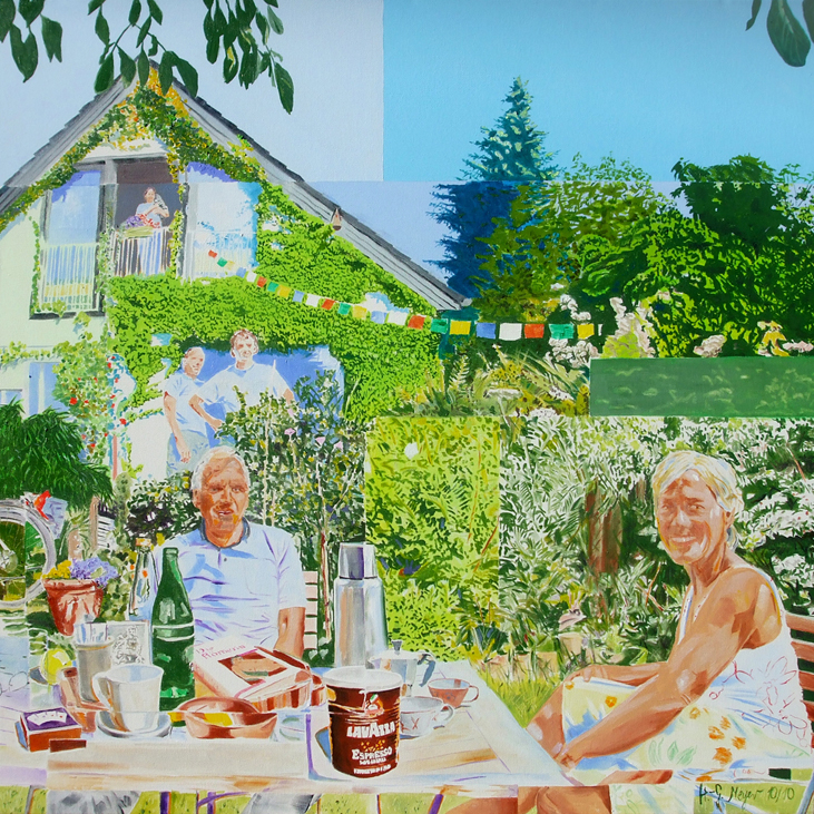 #Familie #Roeder #Öl auf Lw #80x80 cm