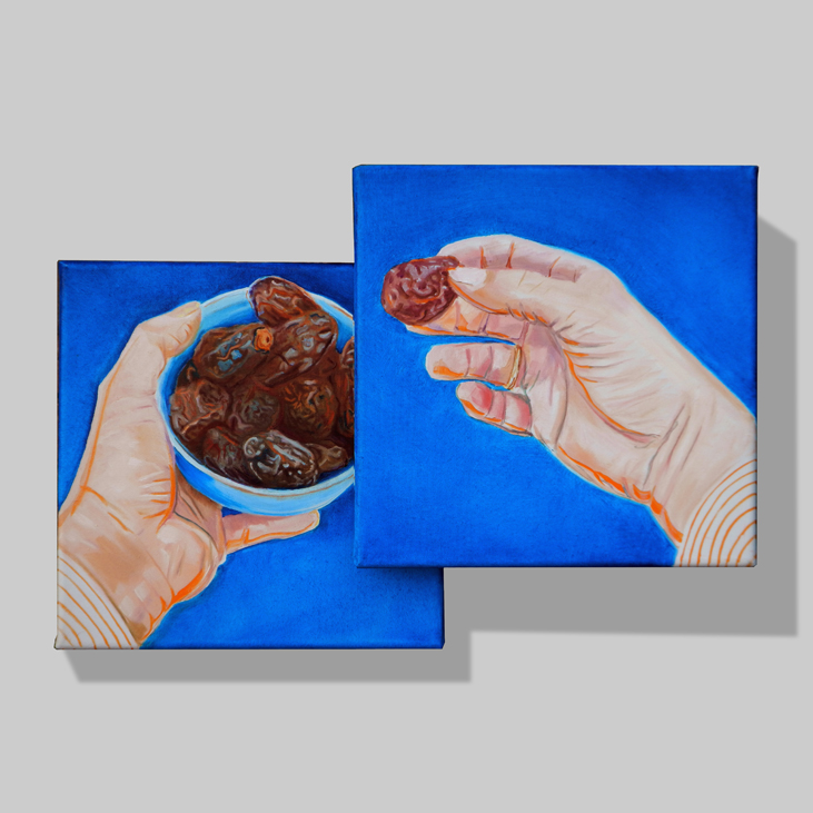 #date #hands #blue #orange #moments #painting #oilpainting