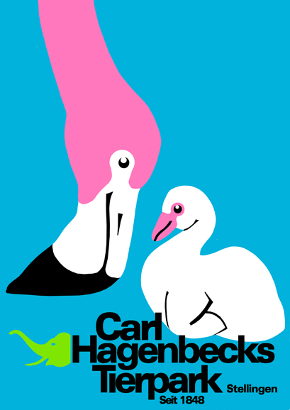 #Plakat #Hagenbeck #flamingo #kücken #nest #Bildlogo #海報 #poster