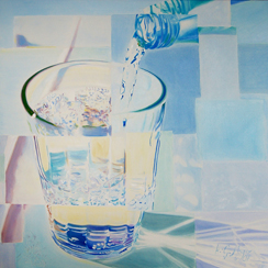 Glas Wasser 2, Öl leinwand 杯水 momente malerei meyers-art